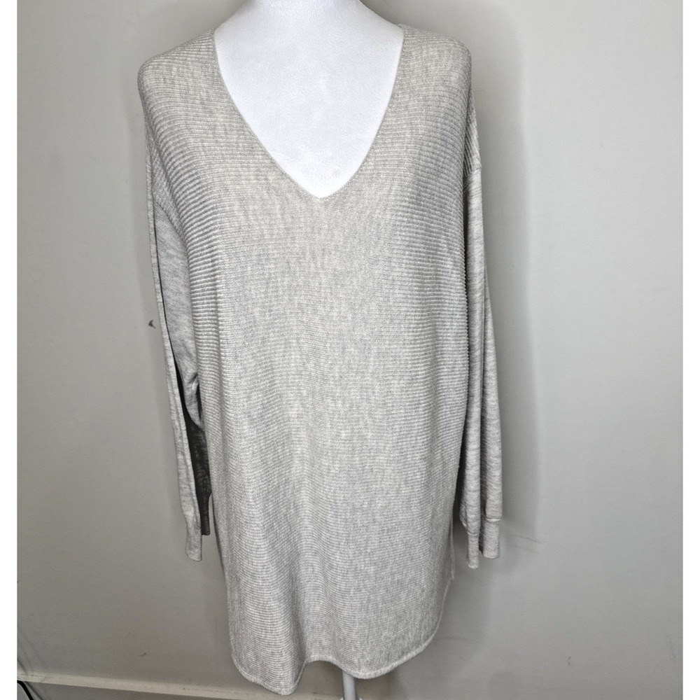 Ella Moss Coastal Ribbed V Neck‎ Sweater Women's XXL Lightweight Cottage Neutral